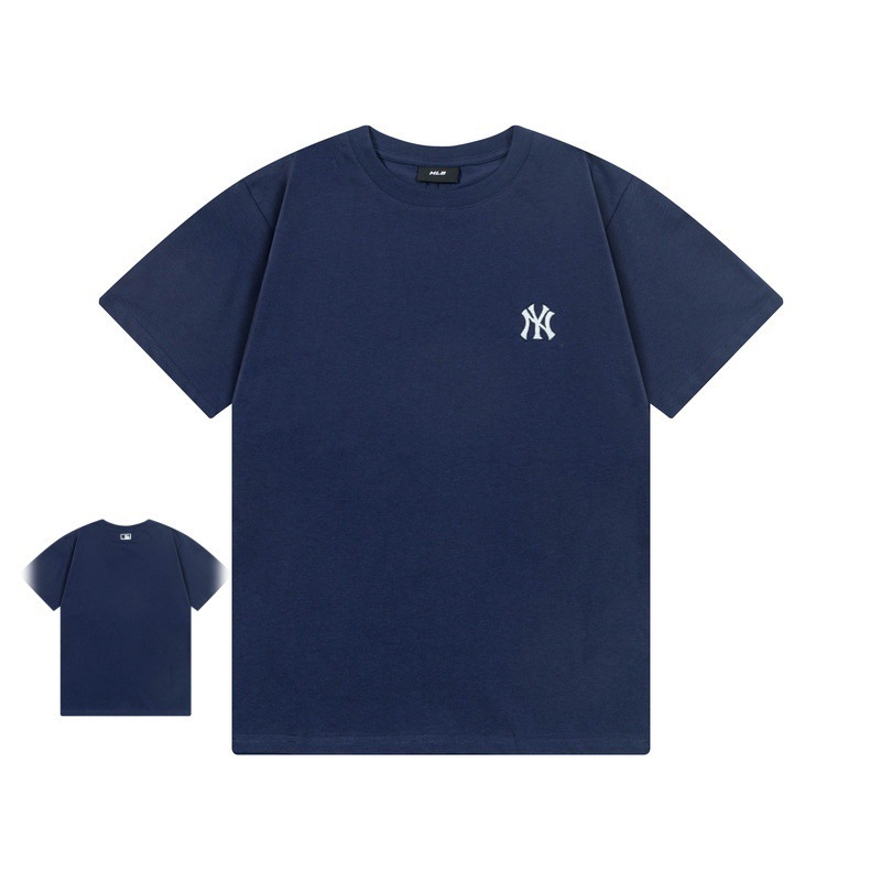 クロスボーダー MLB&NY ベーシックプリント高品質レディース T メンズ半袖コレクション共同ブランドの純綿通気性ボトリングシャツ|undefined