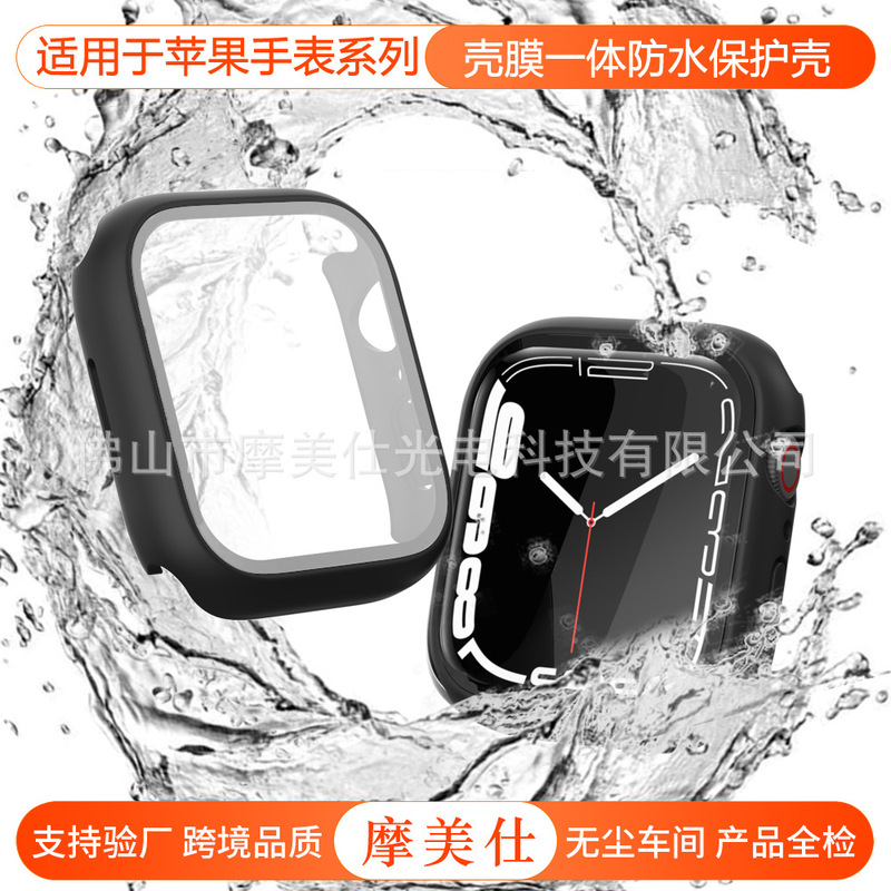 Suitable for Apple Watch S11 Waterproof Case Iwatch10/9/8/7 Waterproof Protective Case with Integrated Tempered Glass Film