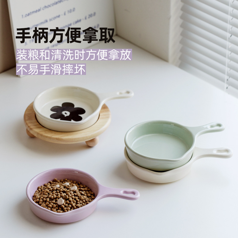 Cerámica para gatos cuenco de agua para proteger la columna vertebral cervical para gatos y perros cuenco de mascotas cuenco de grano bocadillos enlatados cuenco doble cuenco elevación de mesa de comedor