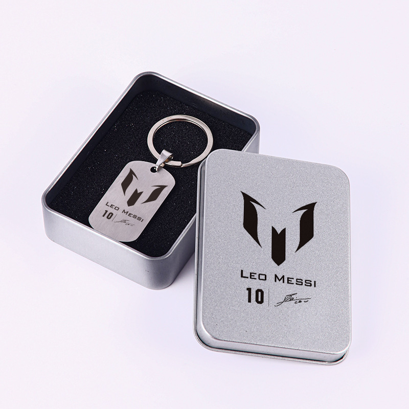 Club de fútbol insignia llavero Barcelona Real Madrid Manchester United AC Milan equipo militar tarjeta caja regalo