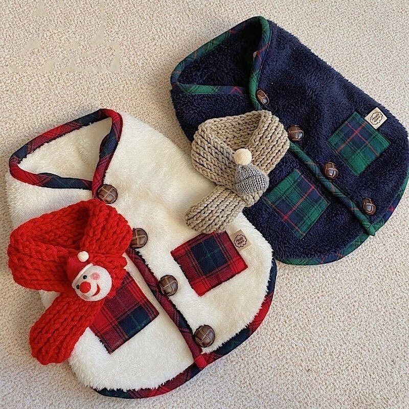 Spring and autumn small dogs, autumn and winter two-legged vests, small and medium-sized dog fleece coats, cat coats, free scarves, pet clothes