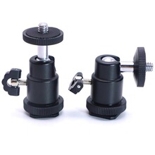 金属热靴小云台万向球型云台支架LED补光灯摄影摄像灯监视器支架