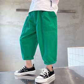 儿童装男童夏装裤子夏季九分裤薄款中大童男孩夏款2024新款休闲潮