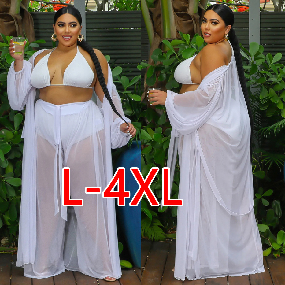 Bat Sleeves Sexy Perspective Plus Size W...