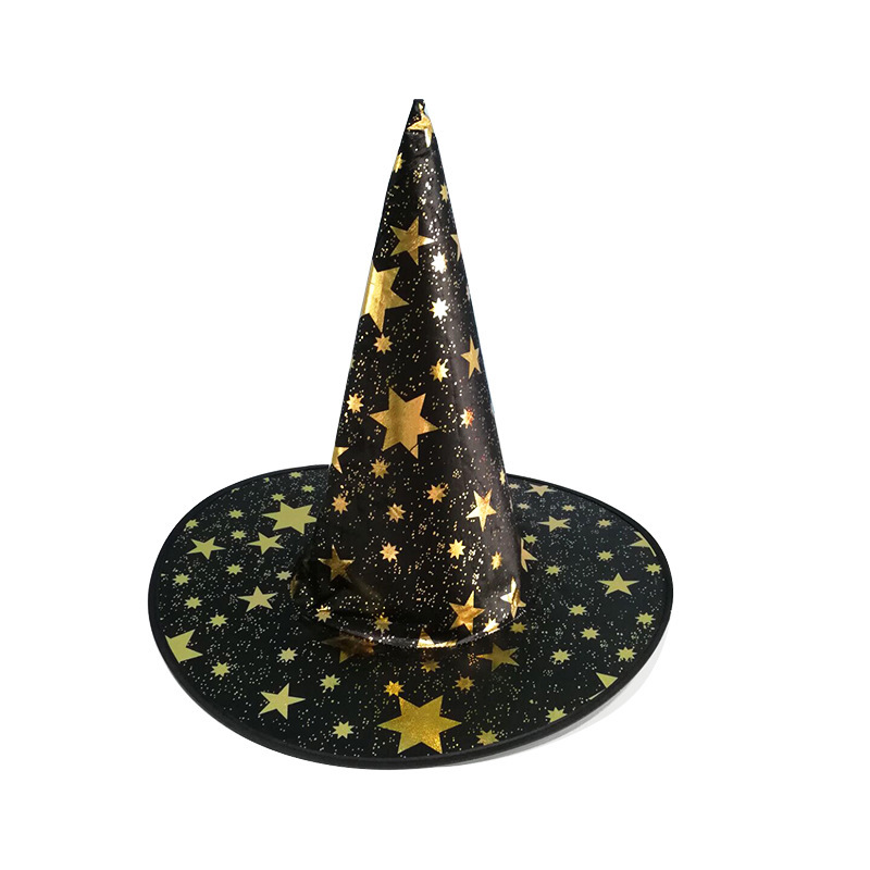 Sombrero de bruja de Halloween para niños maquillaje para adultos accesorios de ropa estampado sombrero de pentaco sombrero de bruja fiesta