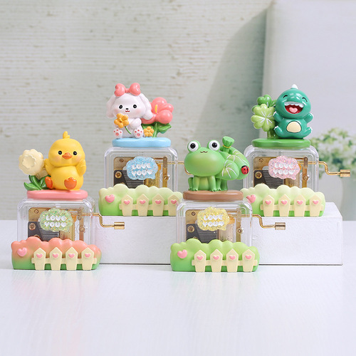Sweetheart Little Pet Music Box Cartoon Frog Dinosaur Hand Music Box Girl’s Birthday Chinese Valentine’s Day Gift