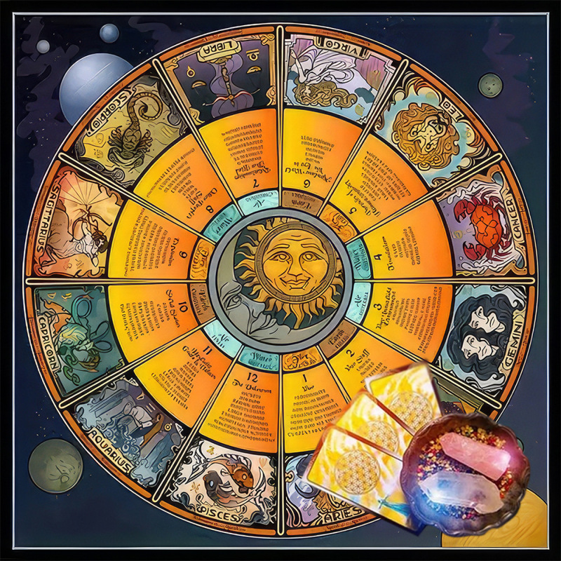 タロットテーブルクロスTarot Tablecloth布マット月相太陽花卉太陽生命樹ベルベットテーブルクロス|undefined