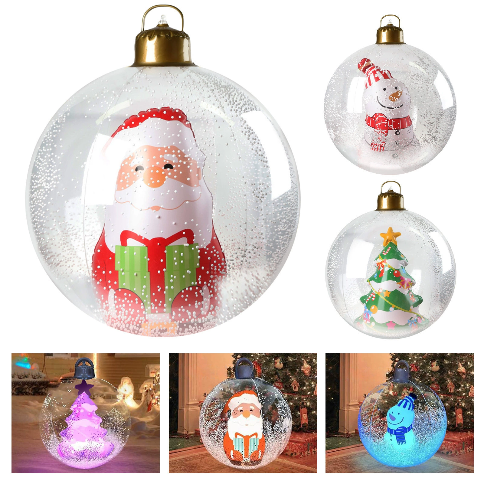Новогодние украшения для улицы, куртины, мультяшные прозрачные надувные шары из ПВХ для трансграничных праздников