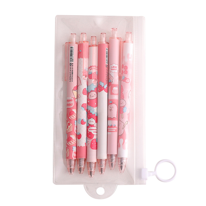 Prensa de dibujos animados eterno traje de lápiz estudiante cepillo pregunta pintura cepillo combinación lápiz gel pluma premio