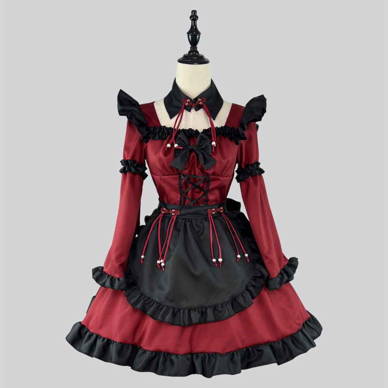 新しいオリジナル〜中国風ゴシック小悪魔ロリータメイドドレスアニメ COS 衣装パフォーマンス|undefined
