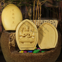 随身迷你佛龛小型檀香木雕刻小件爱染明王掌心佛像民族风寺观寺庙