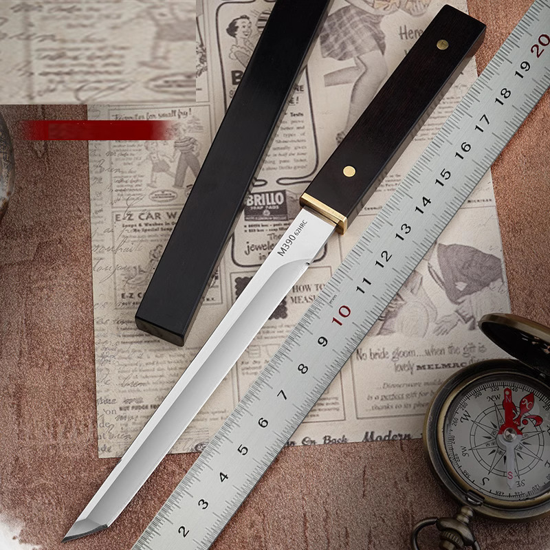 Directo al por mayor pequeño acorazado M390 espejo ABS manejar al aire libre camping picnic fruta cuchillo hogar