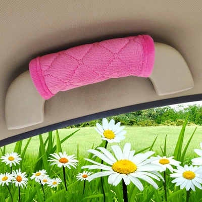 Sürətlər qutusu və əl tormozu başlıqları, Protective Cover Flannel Embroidered Handle - diamond-pink-roof-pull-gloves-1-pair