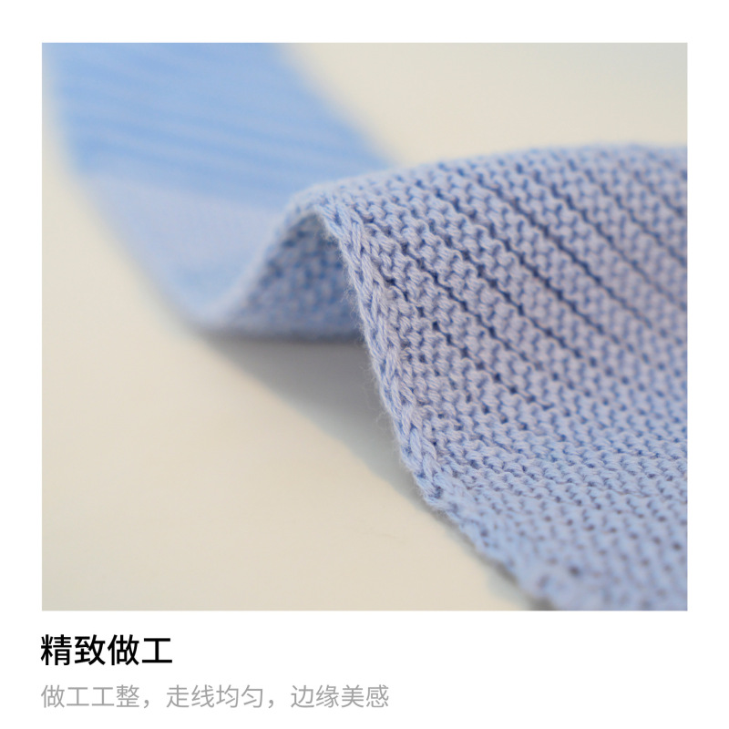 小众设计感针织领带巾女秋冬新款拼色条纹细窄长条小围巾时尚外搭|undefined