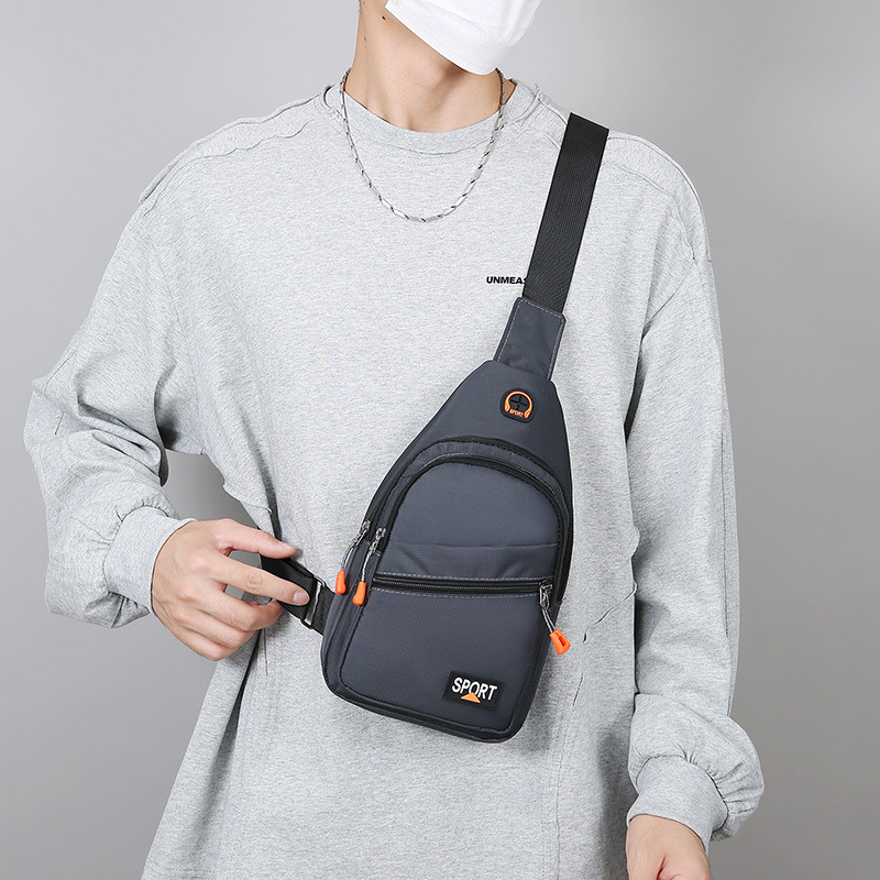 Bolsa de hombro de nylon universal de comercio exterior para hombres nuevo tipo multicapa simple mochila de moda al aire libre bolso de pecho de bicicleta