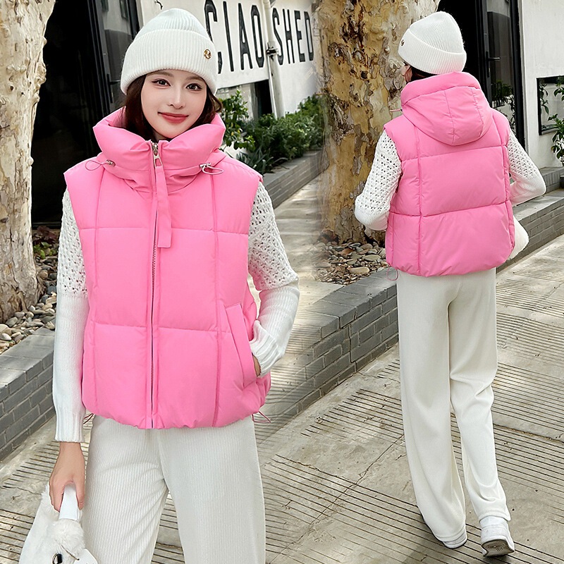 European and American down Cotton Vest Women's Spot Export Autumn and Winter New Short Korean Style Loose Vest Cotton Vest Clothes Jacket