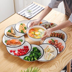 クリエイティブインターネットセレブホームムーンプレート組み合わせ食器新年団子テーブル大皿セラミックプレート皿とボウルセット