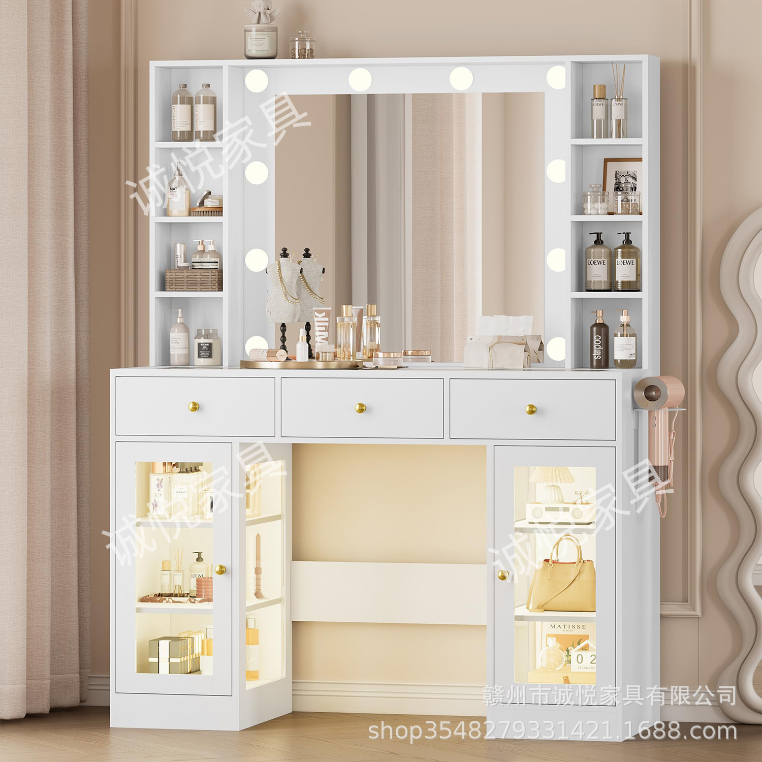 Dressing Table Amazom Panel Furniture Makeup Table Cross-Border Exclusive Dressing Table Foreign Trade Source Factory Wholesale Makeup Table