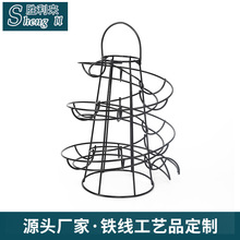 定制厨房螺旋式鸡蛋架 家居铁艺多用鸡蛋手提挂篮 鸡蛋收纳置物架
