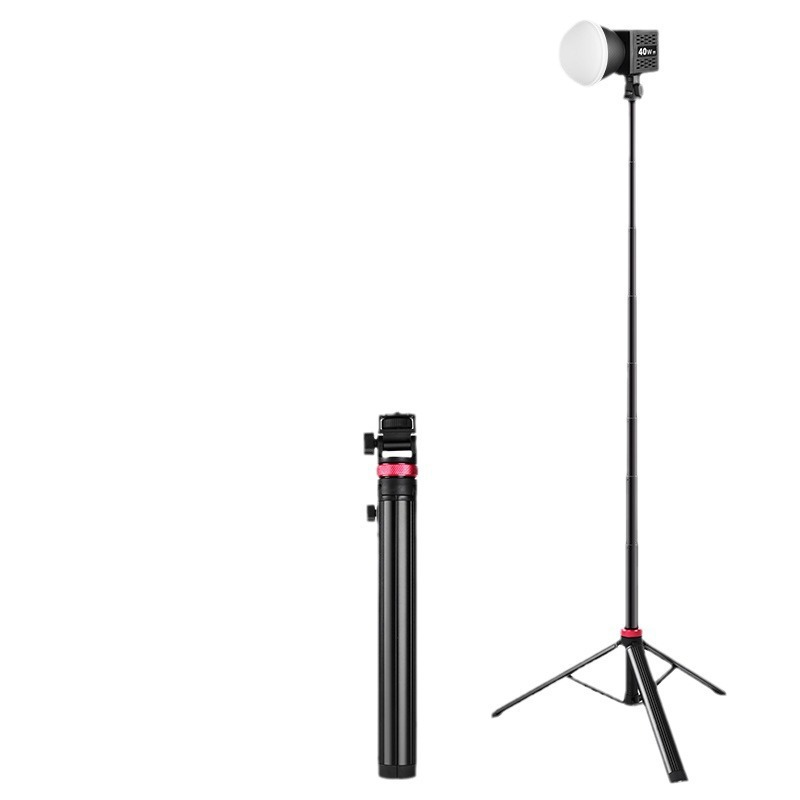 Soporte de piso retráctil V200 barra telescópica de teléfono móvil soporte de lámpara COB trípode plegable barra de selfie soporte de teléfono móvil