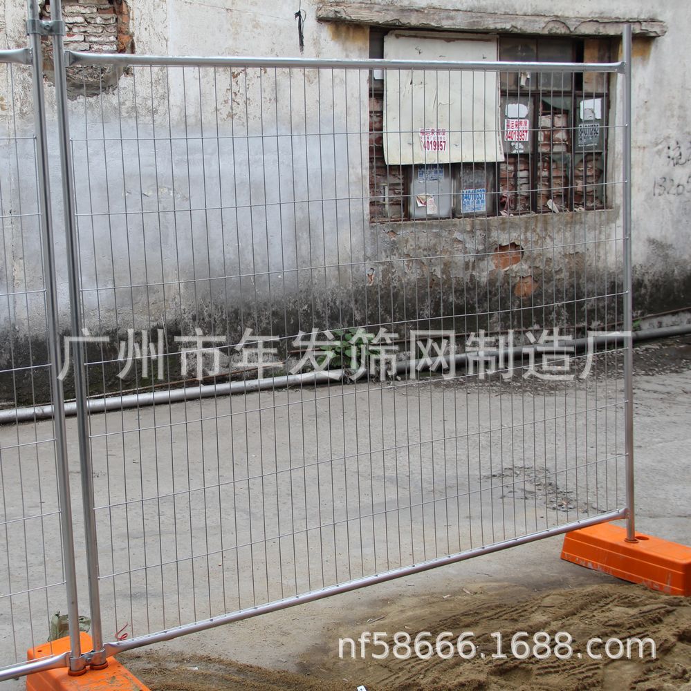 厂家出口移动护栏 简易护栏 临时围栏网加底座 热镀锌临时隔离栅