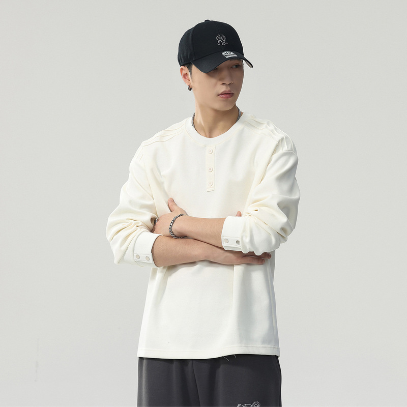 Men's long-sleeve t-shirt 2026 new autumn trendy brand, oversized casual inner wear, round-neck top, men's sweatshirt Men's long-sleeve t-shirt 2026 new autumn trendy brand, oversized casual inner wear, round-neck top, men's sweatshirt