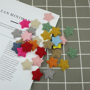 3cm Teddy Velvet star jewelry accessories hair accessories headdress hairpin making material diy handmade accessories five-pointed star