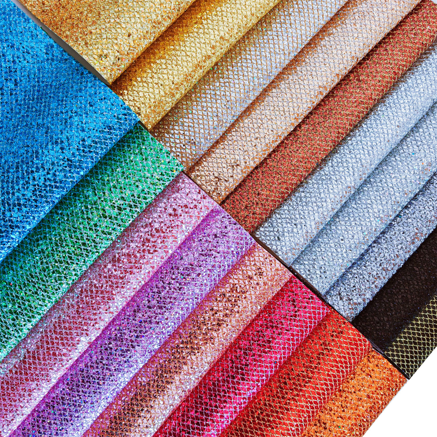 金棱网格利特闪粉亮片PU皮革适合手机壳箱包鞋材化妆包手袋首饰盒