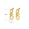 Retro chain stainless steel, brand earrings, French retro style, 750 sample gold