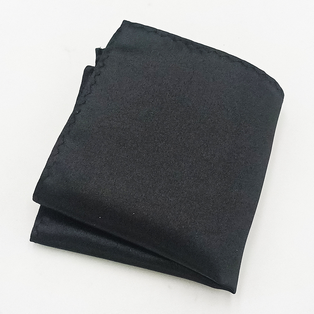 Toalla de bolsillo de traje de hombre de punto de fábrica, bufanda cuadrada pequeña de seda de poliéster brillante de color sólido, pañuelo multicolor opcional