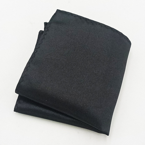 Manufacturer men's suit pocket square solid color glossy polyester silk square scarf handkerchief multi-color optional
