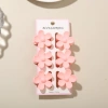 #5 Matte Light Pink [Set of 6 with Cards] 3.5cm Five-petal Flower Style