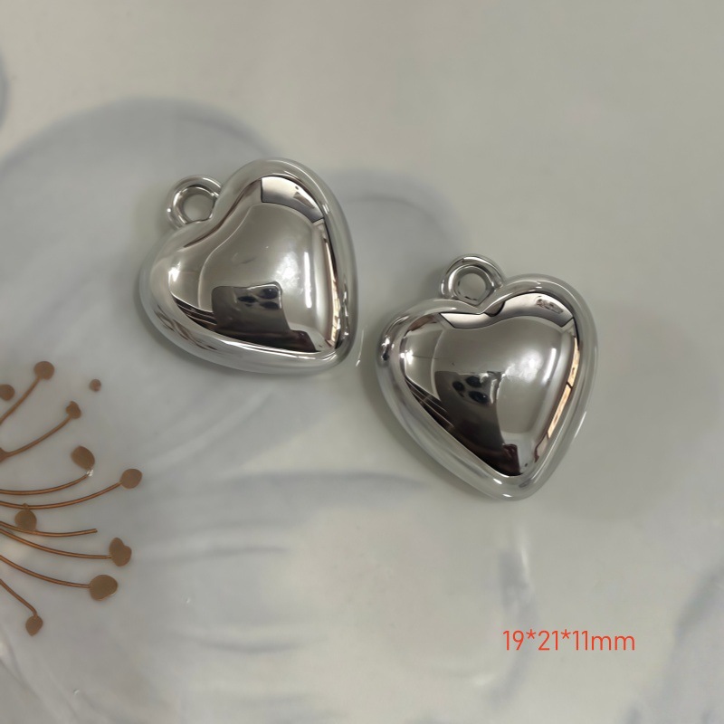 Chapado en oro y plata para proteger el color de la superficie brillante de acrílico melocotón amado colgante en forma de corazón pulsera manual collar de clavícula juguete DIY image 13