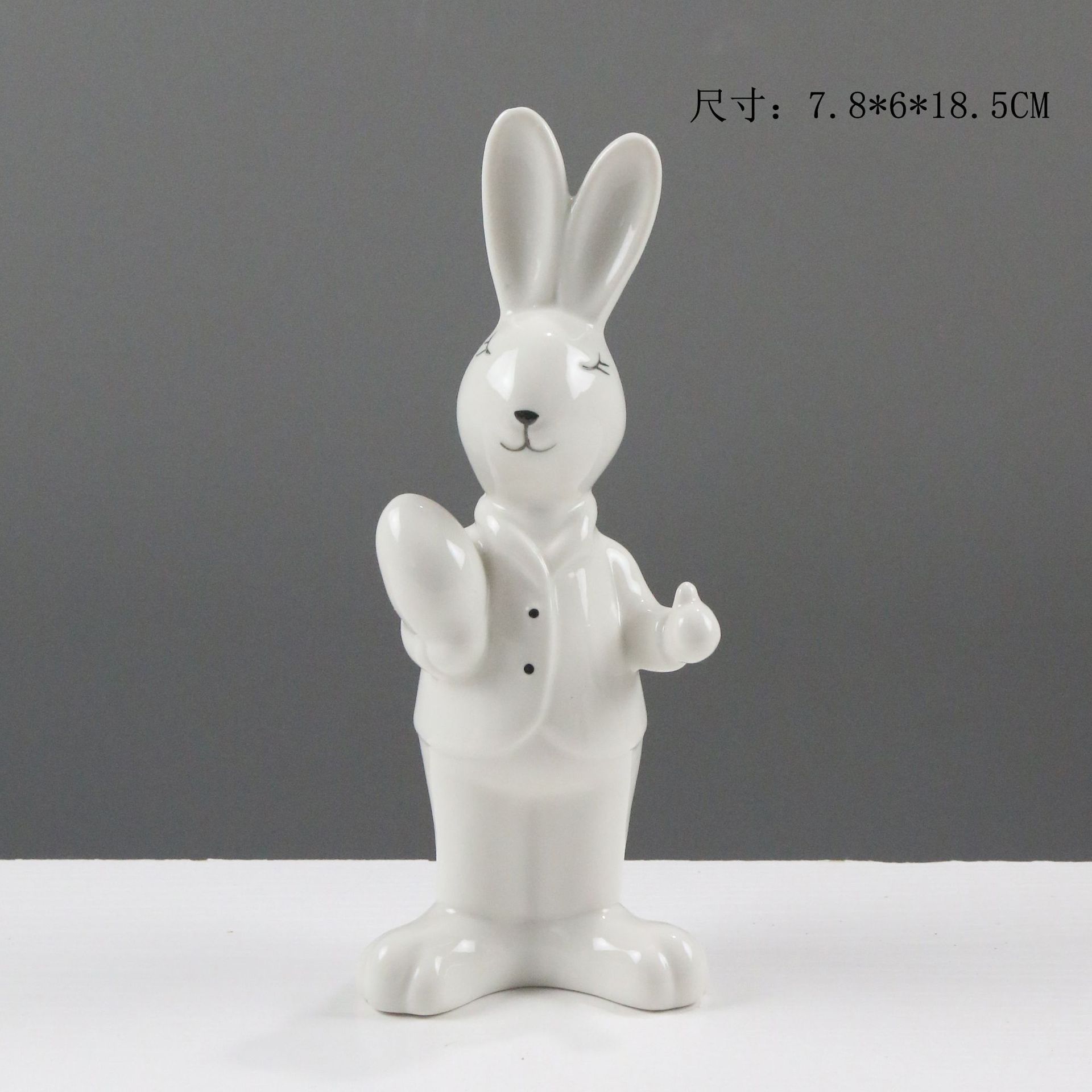 Animal abstracto nórdico decoración artesanía de cerámica minimalista moda moderna creativa decoración suave conejo comercio exterior al por mayor