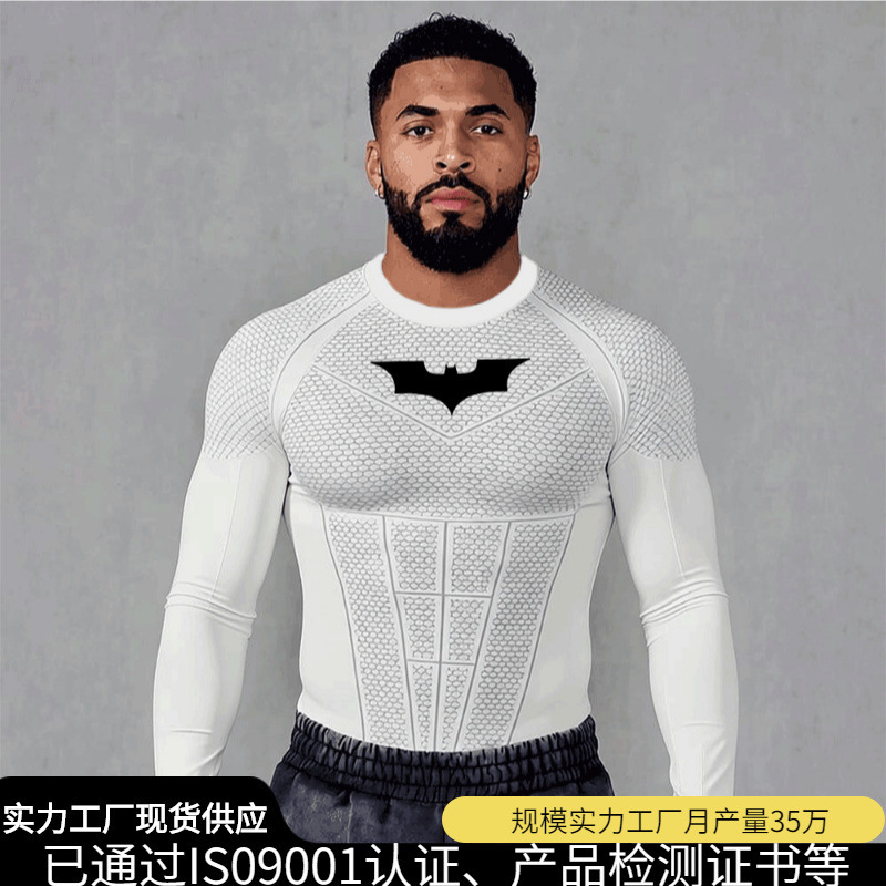 Youngal Collaboration Hot-Selling Batman Men's Sports Fitness Quick-Dry Breathable Training Top Stretch Slim-Fit T-Shirt Youngal Collaboration Hot-Selling Batman Men's Sports Fitness Quick-Dry Breathable Training Top Stretch Slim-Fit T-Shirt