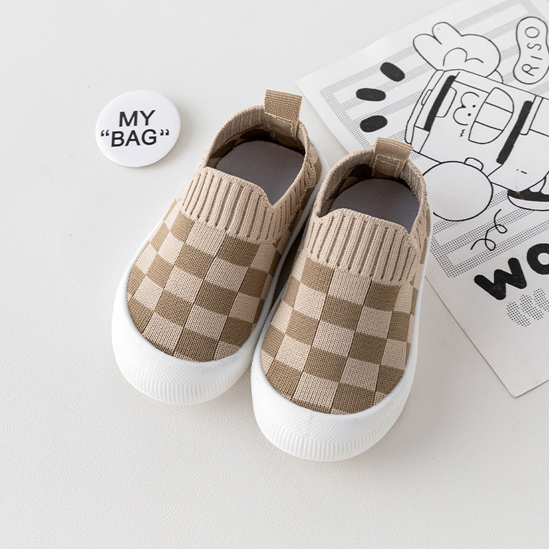 Zapatos para bebés 0 - 1 - 2 años de primavera y medio otoño zapatos suaves para bebés niñas y bebés zapatos para bebés antideslizantes a cuadros