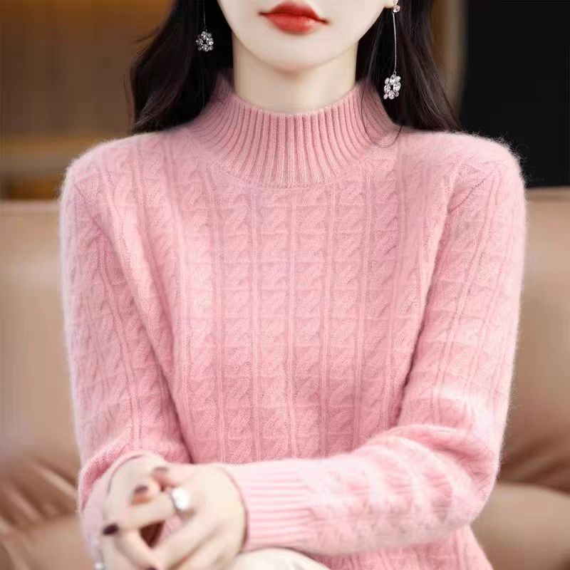羊绒毛衣女25秋冬新款半高领打底衫加厚针织衫内搭宽松纯色上衣保|undefined