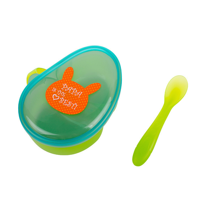 보조 식품 상자 + 스푼 SKU_블루 그린 하트 토끼