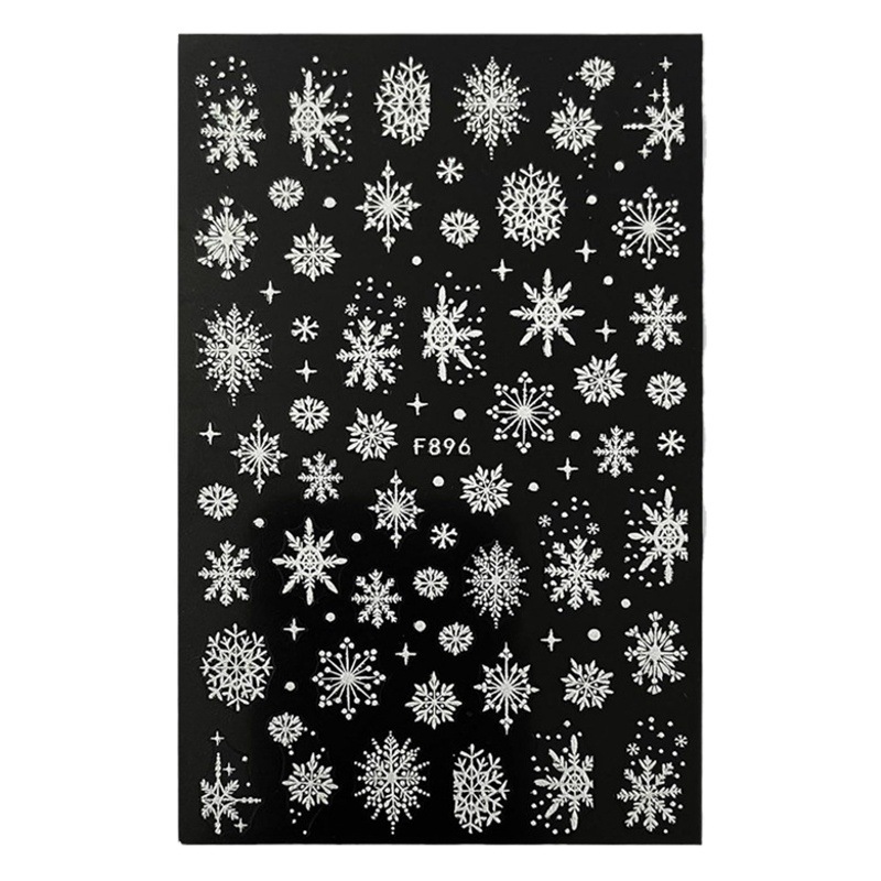 Internet Celebrity New Colorful Glitter Snowflake Nail Art Stickers Simple Sparkling F Snowflake Girl Nail Decoration Decals
