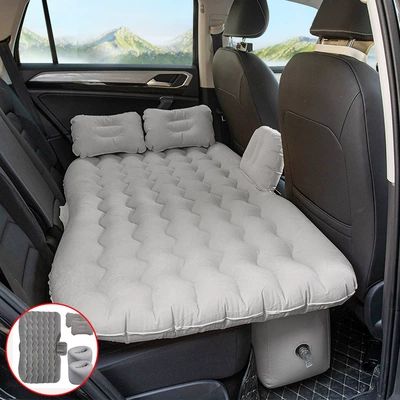 Vehicle-mounted inflatable bed: Car Rear Sleeping Cushion Air - split-s-grain-gray-double-pier