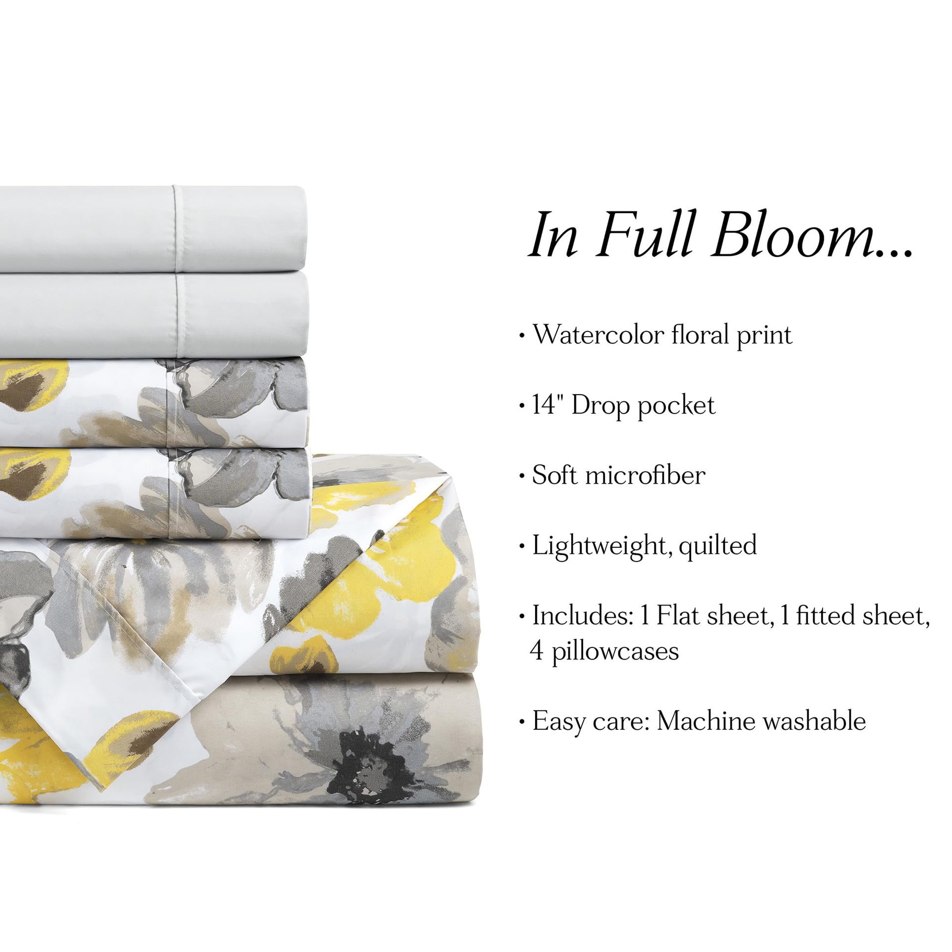 Yellow & Gray King Sheets