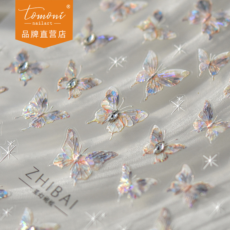 tomoni crystal diamond nail stickers popular Japanese retro nail stickers factory wholesale Star Magic Butterfly 3637