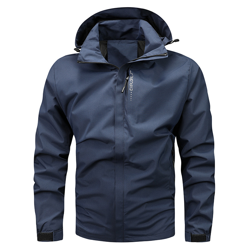 Primavera y otoño nuevo trajes de asalto transfronterizos para hombres chaqueta delgada chaqueta a prueba de viento al aire libre trajes de asalto con capuz para hombres