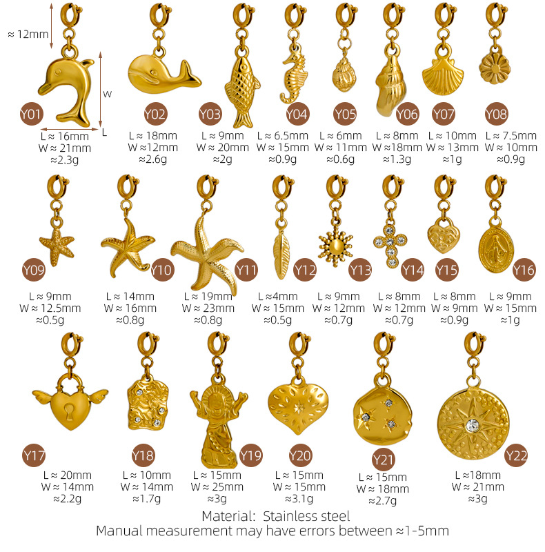 1 Stück Edelstahl 304 Seestern Herzform Anhänger Kette display picture 2