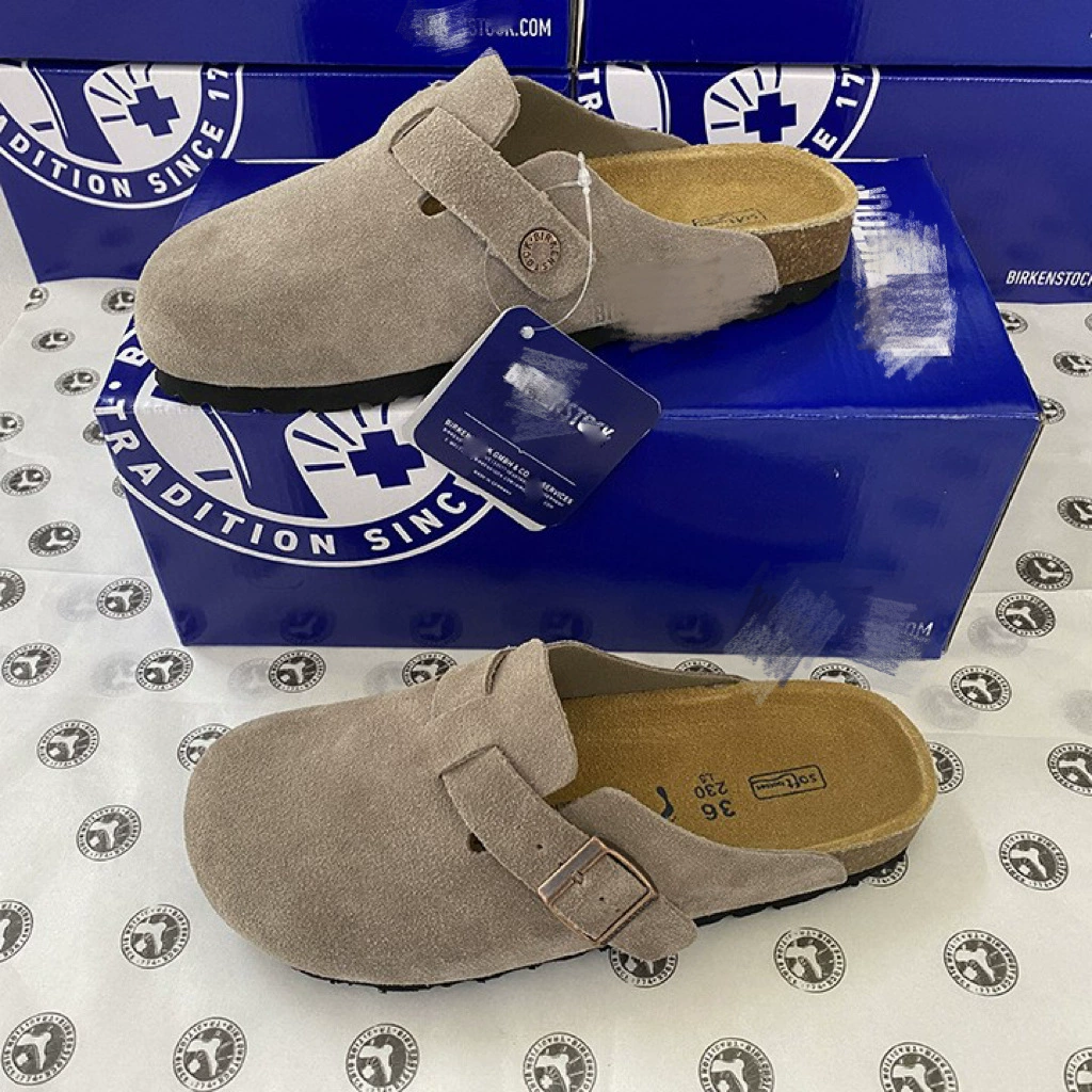 Обувь Birkenstock из натуральной кожи BK мужская и женская, та же пробковая стелька, ретро стиль, головка сумки полуперестойкомые, удобные и универсальные ленивые сандалии