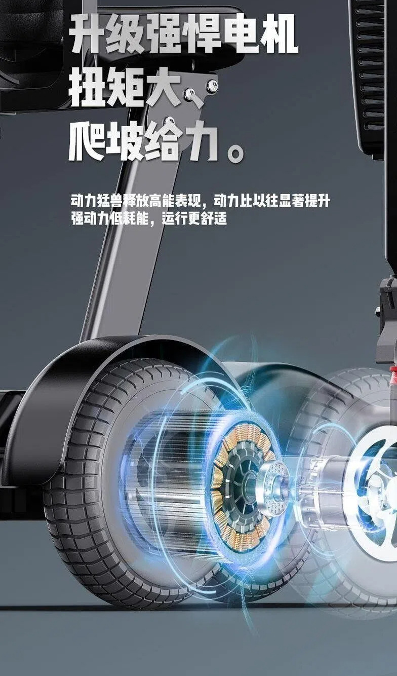 Electric Four-Wheeler for the Elderly, Household Dual-Seater Mobility Scooter for Disabled People, Foldable Small Electric Vehicle