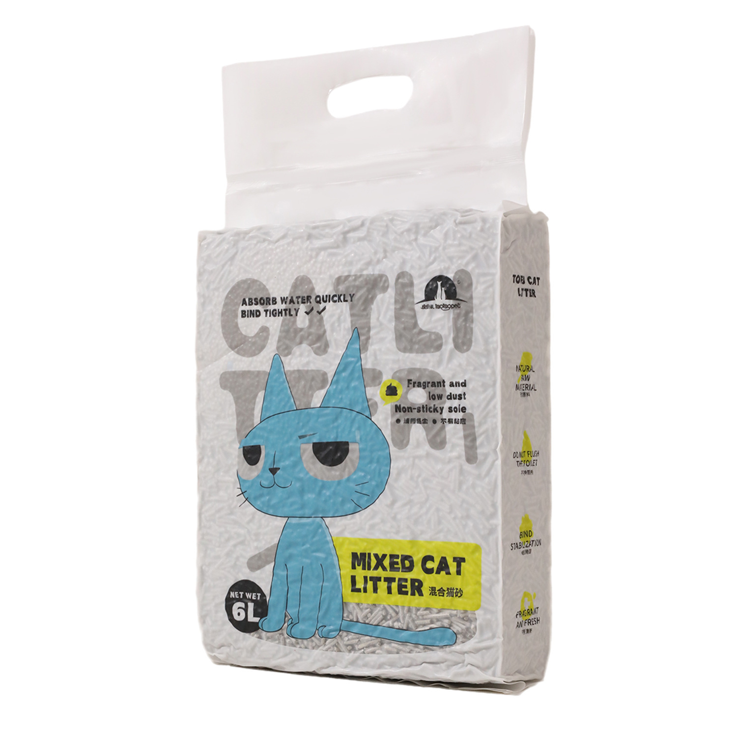 Fábrica de arena de gato de tofu polvo de piel Tao sabor original 6L sabor de té verde se puede enjuagar inodoro planta arena de gato al por mayor