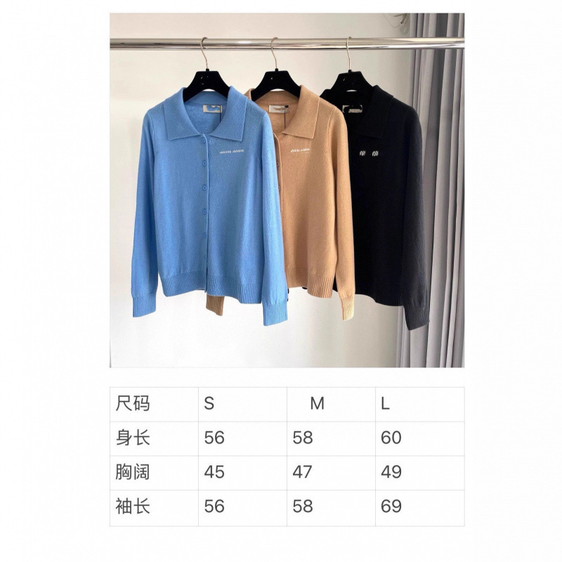 Miu Miu Women's Cashmere Knit Cardigan Color: Black, Camel, Sky Blue Size: Miu Miu Women's Cashmere Knit Cardigan Color: Black, Camel, Sky Blue Size:
