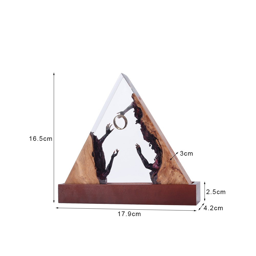 Anillo triangular de resina artesanía anillo de mano mágica decoración para el hogar adornos regalos