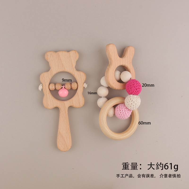 Amigo del medio ambiente pulsera animal de beech molar juguetes de silicona perlas de beech goma campana